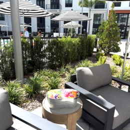 outside seating near the pool