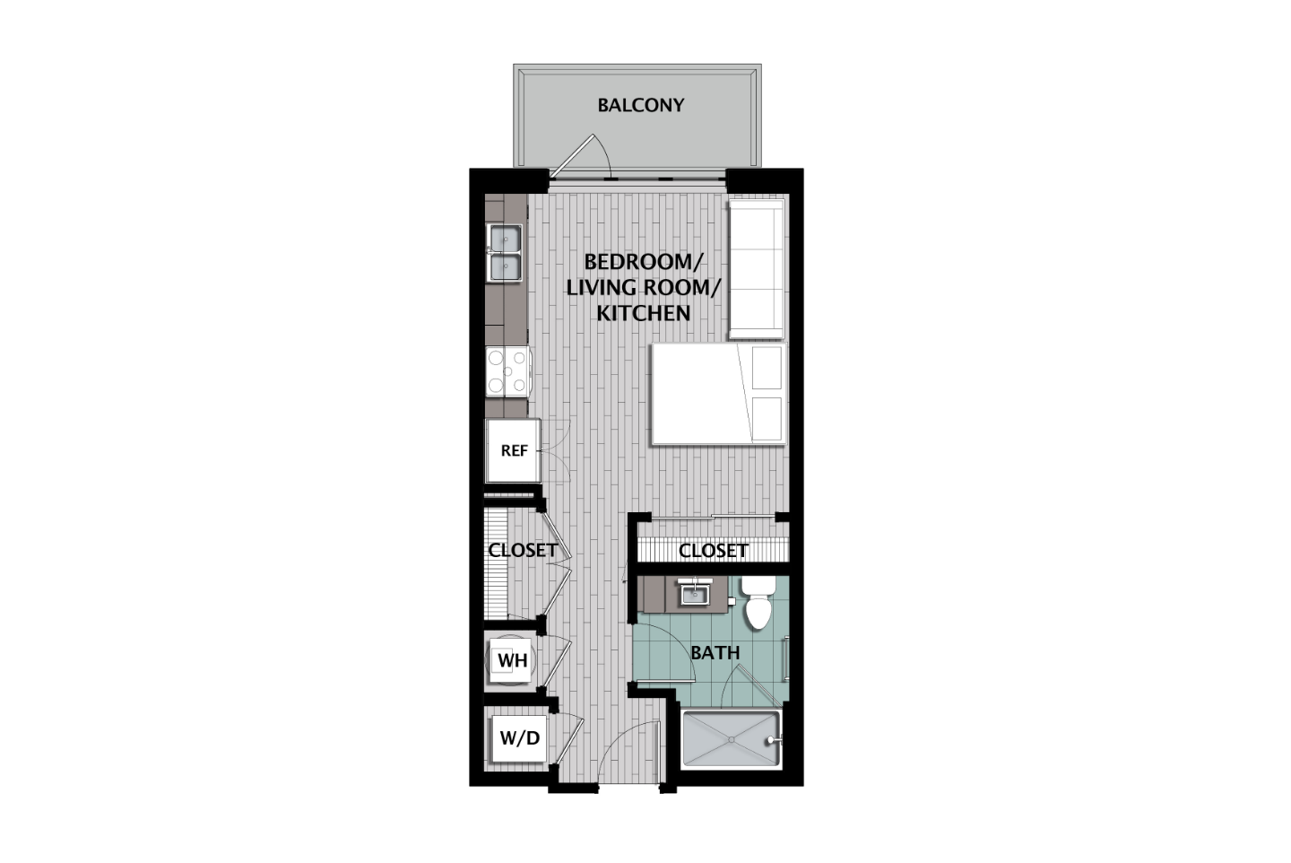 S1 studio floor plan at The CenterPointe Apartments in Altamonte Springs FL